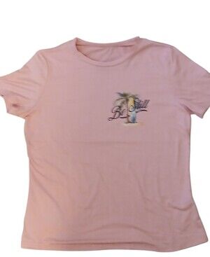 Shein -NWOT Ladies Pink Tee shirt, Short Sleeve Design On Front and Back, Size L